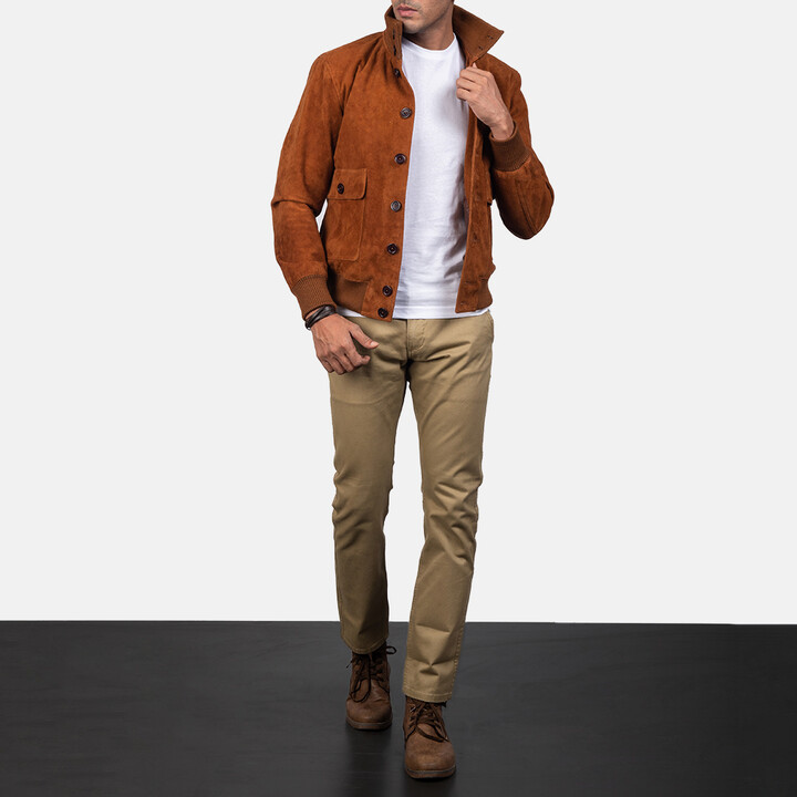 bomber jacket suede mens