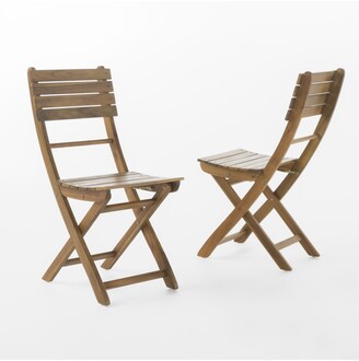 Noble House Positano Outdoor Foldable Dining Chairs, Set of 2