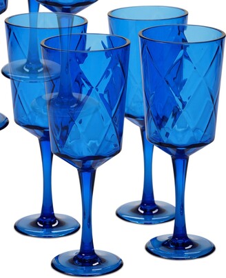Certified International Cobalt Blue Diamond Acrylic 8-Pc. All-Purpose Goblet Set