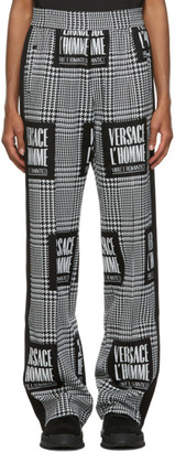 Versace Black and White Address Plate Track Pants