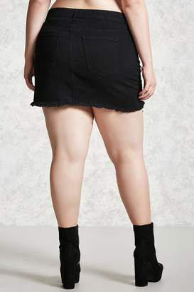 Forever 21 Plus Size Lace-Up Denim Skirt