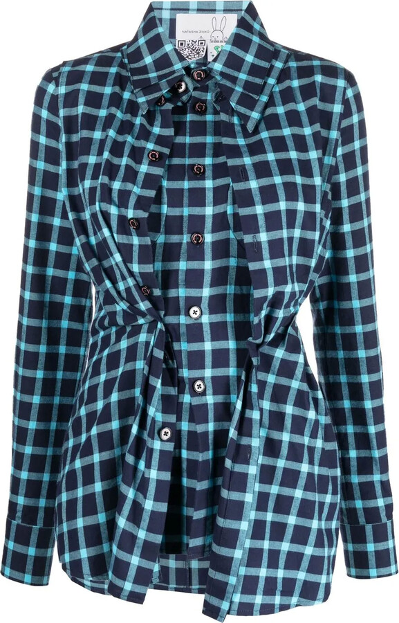 Natasha Zinko Long-Sleeve Checked Shirt