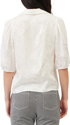Maje Cecilard Puff-Sleeve Jacquard Shirt