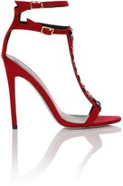 Thumbnail for your product : Little Mistress Footwear Red/Multi Stone T-bar Heel