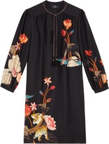 Thumbnail for your product : Etro Procida Floral Long Sleeve Silk Shift Dress