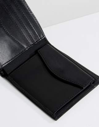 Abercrombie & Fitch 2 Fold Leather Wallet Change Pocket In Black