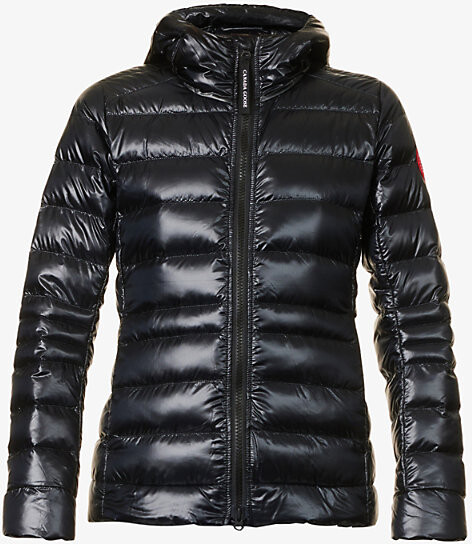 Canada Goose Womens Black Cypress Hooded Shell-Down Jacket S