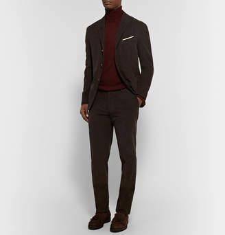 Boglioli Dark-Olive Unstructured Stretch-Cotton Corduroy Suit Jacket