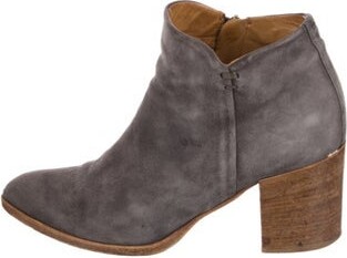 Alberto Fermani Suede Ankle Boots Grey Semi-Pointed Toes Concealed Zip Closure at Sides | Alberto Fermani Suede Boots in Grey, Women's IT 38.5 | 8.5