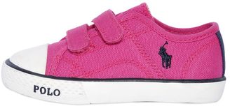 Ralph Lauren Logo Embroidered Cotton Canvas Sneakers