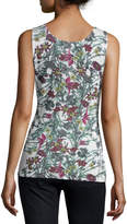 Thumbnail for your product : Neiman Marcus Superfine Floral-Print Cashmere Tank