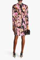 Thumbnail for your product : Just Cavalli Gathered printed satin mini wrap dress