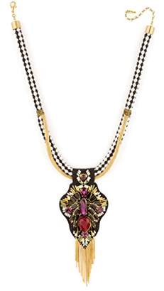 Satellite Women's Gold Plated Black Swarovski Crystals Elegant Emma Necklace