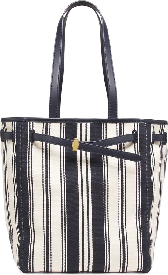 Veronica Beard Women's Dash Striped Canvas Tote Bag - Navy Multi