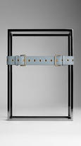 Thumbnail for your product : Burberry Double Buckle Grainy Leather Belt