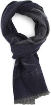Thumbnail for your product : Hackett Mayfair Logo Two-Sided Wool and Cashmere Blue Scarf