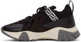 Thumbnail for your product : Versace Black & White Suede Squalo Sneakers