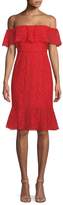 Thumbnail for your product : BCBGMAXAZRIA Off-The-Shoulder Lace Dress