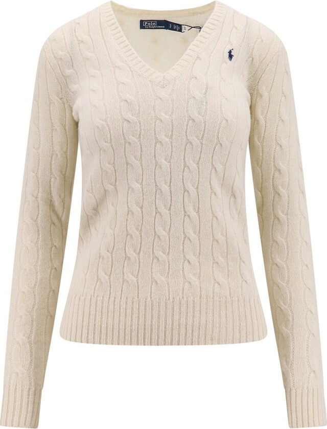 Polo Ralph Lauren V-neck cable-knit jumper ShopStyle