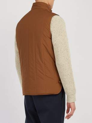 Dunhill Radial Padded Quilted Gilet - Mens - Brown Multi