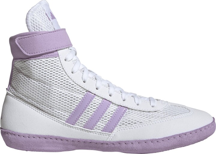 adidas Combat Speed IV Wrestling Shoe, Size 5.5, White/Purple