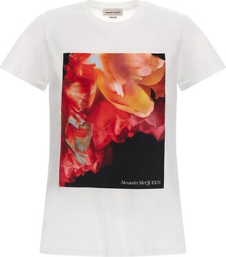 ★alexander mcqueen★ Cutout Detail Short Sleeve T-Shirt Bla Alexander McQueen T-Shirt With Logo and Cut-Out - ShopStyle