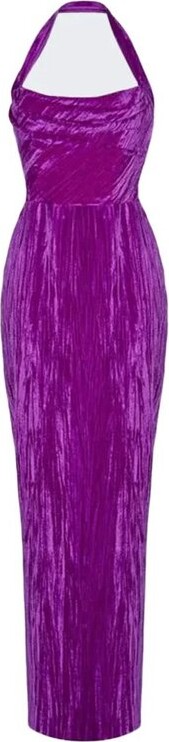 Rasario Draped Velvet Maxi Dress