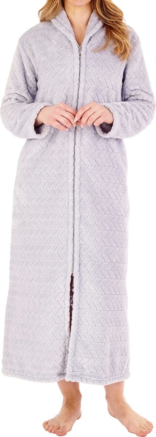 dressing gown with zip and hood