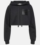 Anagram cropped cotton hoodie 
