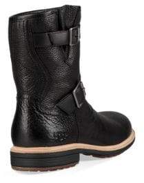 UGG Motorcycle Leather & Shearling-Lined Boots