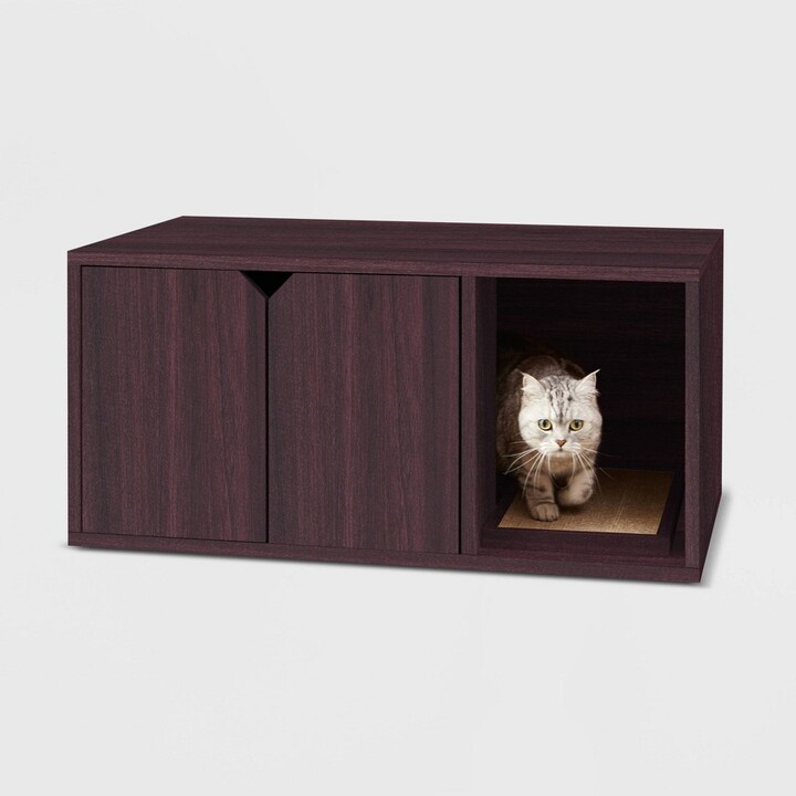 Way Basics Eco Cat Litter Box Enclosure Espresso Wood Grain ShopStyle