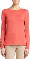 Thumbnail for your product : St. John Knit Jewel-Neck Sweater, Pink Grapefruit