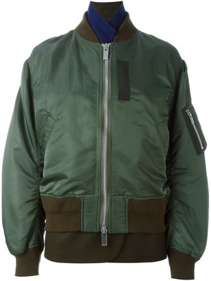 Sacai layered bomber jacket