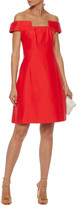 Thumbnail for your product : Halston Off-the-shoulder Cotton And Silk-blend Dress