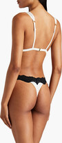 Thumbnail for your product : Stella McCartney Lace-trimmed stretch-silk satin triangle bra