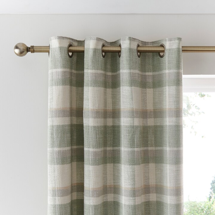 Dunelm Boucle Check Sage Thermal Eyelet Curtains Sage (Green) ShopStyle