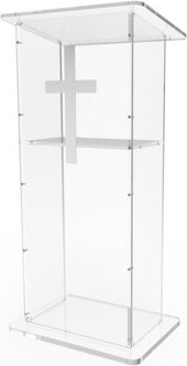 FixtureDisplays Clear Acrylic Lucite Podium Pulpit Lectern 45\
