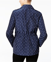 Thumbnail for your product : Charter Club Petite Water-Resistant Hooded Dot-Print Utility Jacket, Only at Macy's