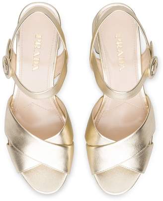 Prada Pearly laminated leather sandals
