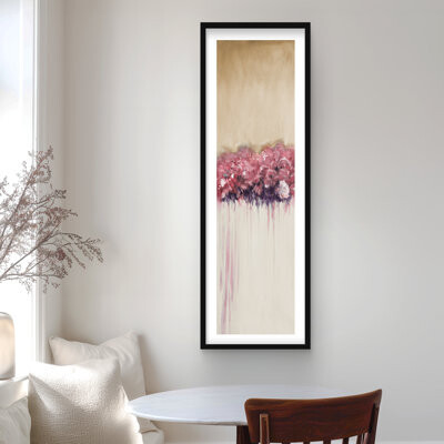 Lark Manor Vintage flower cluster - Pink framed matted print for decor