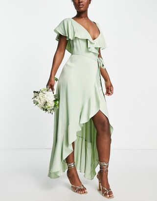 Sage Green Wrap Dress | Shop the world ...