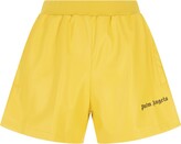 Yellow Sports Shorts With Logo 