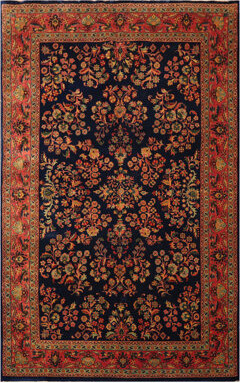 One-of-a-Kind Lesane Hand-Knotted Rectangle:5'9''X9'2'' Wool Area Rug in Navy