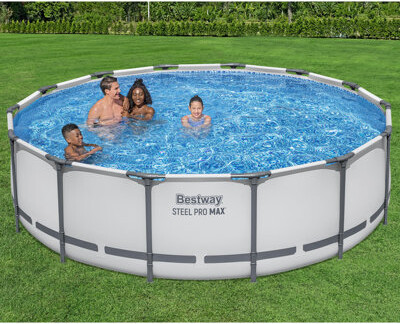Bestway Steel Pro MAX - 14' x 42", Grey -Round Above Ground Swimming Pool Set