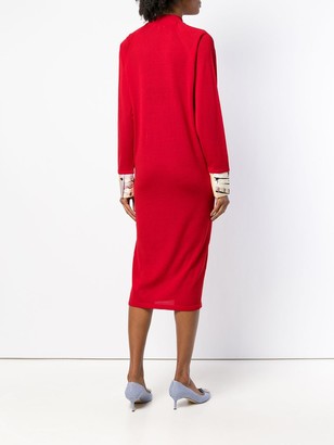 Emilio Pucci Printed Silk Cuff Shift Dress