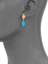 Thumbnail for your product : Gurhan Curve Turquoise, 24K Yellow Gold & Sterling Silver Drop Earrings