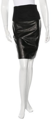 The Row Leather Pencil Skirt