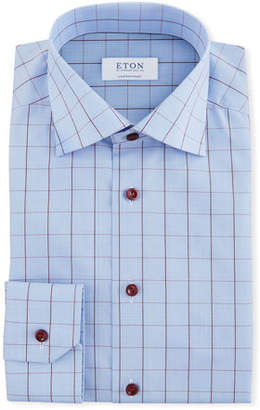 Eton Men's Windowpane Contemporary-Fit Dress Shirt