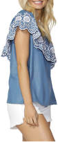Thumbnail for your product : Sass Austin Embroidered Ruffle Top