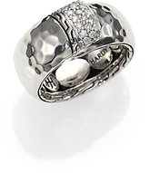 Thumbnail for your product : John Hardy Palu Diamond & Sterling Silver Overlap Band Ring